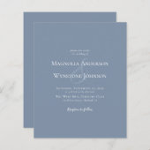 Papier Budget Dusty Blue Ampersand Faire-part de mariage (Devant / Derrière)