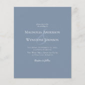 Papier Budget Dusty Blue Ampersand Faire-part de mariage (Devant)