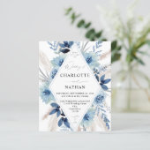 Papier Budget Dusty Blue Boho Floral Mariage (Debout devant)