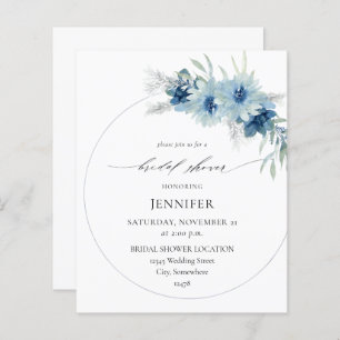 Papier Budget Dusty Blue Boho Floral Ring Fête des mariée