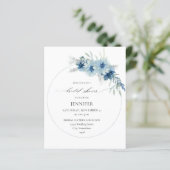 Papier Budget Dusty Blue Boho Floral Ring Fête des mariée (Debout devant)