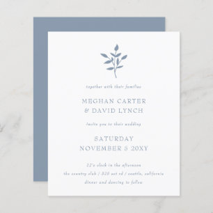 Papier Budget Dusty Blue Botanical Faire-part de mariage