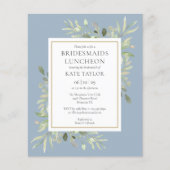 Papier Budget Dusty Blue Bridesmaitres Invitation de déje (Devant)