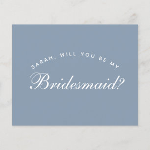 Papier Budget Dusty Blue Calligraphy Bridesmaid Propositi