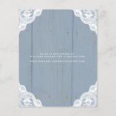 Papier Budget Dusty Blue dentelle nuptiale invitation dou (Dos)