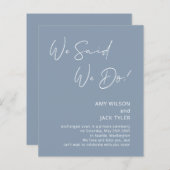 Papier Budget Dusty Blue Elopement Faire-part (Devant / Derrière)