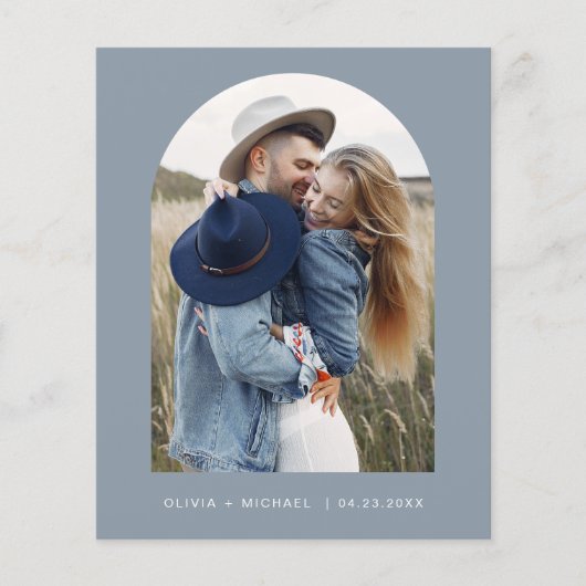 Papier Budget Dusty Blue Enregistrer la date Faire-part p (Devant)