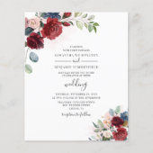 Papier Budget Dusty Blue Eucalyptus Faire-part de mariage (Devant)
