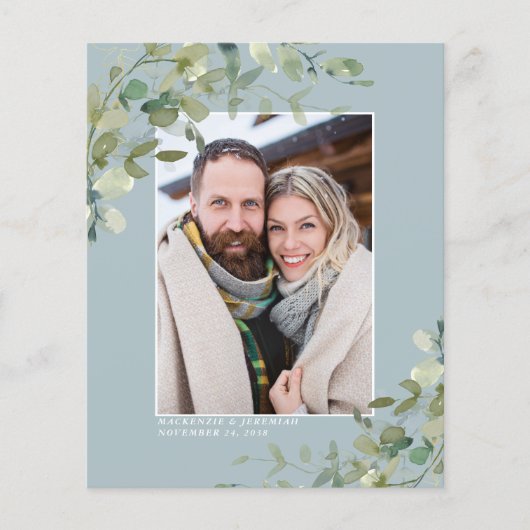 Papier Budget Dusty Blue Eucalyptus Photo Enregistrer la (Devant)