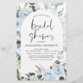 Papier Budget Dusty Blue Fête des mariées Floral Greenery (Devant)