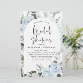 Papier Budget Dusty Blue Fête des mariées Floral Greenery (Debout devant)