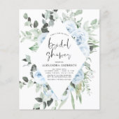 Papier Budget Dusty Blue Fête des mariées Floral Greenery (Devant)