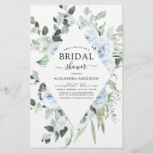 Papier Budget Dusty Blue Fête des mariées Floral Greenery (Devant)