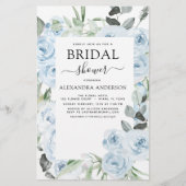 Papier Budget Dusty Blue Fête des mariées Floral Greenery (Devant)