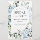 Papier Budget Dusty Blue Fête des mariées Floral Greenery (Devant)