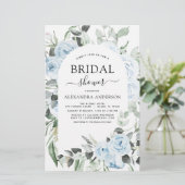 Papier Budget Dusty Blue Fête des mariées Floral Greenery (Debout devant)