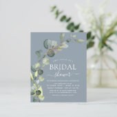 Papier Budget Dusty Blue Fête des mariées QR Code Eucalyp (Debout devant)