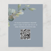 Papier Budget Dusty Blue Fête des mariées QR Code Eucalyp (Dos)