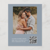 Papier Budget Dusty Blue Fête des mariées QR Code Eucalyp (Dos)