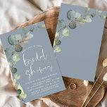 Papier Budget Dusty Blue Fête des mariées Rustic Invitati<br><div class="desc">Budget Dusty Bleu Eucalyptus Verdure Aquarelle botanique Succulente Printemps Mariage Douche nuptiale Invitations sur arrière - plan blanc - comprend belle et élégante typographie script avec feuilles botaniques modernes et verdure pour la fête spéciale Mariée à être.</div>