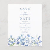 Papier Budget Dusty Blue Fleur sauvage Mariage Enregistre (Devant)