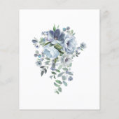 Papier Budget Dusty Blue Floral 100e Invitation anniversa (Dos)