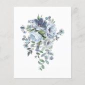 Papier Budget Dusty Blue Floral 30e anniversaire Invitati (Dos)