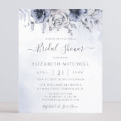 Papier Budget Dusty Blue Floral Bridal Shower Invitation
