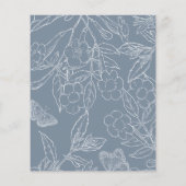 Papier Budget Dusty Blue Floral Crest Monogramme Invitati (Dos)
