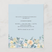 Papier Budget Dusty Blue Floral Graduation Faire-part (Dos)