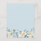 Papier Budget Dusty Blue Floral Graduation Faire-part (Dos)