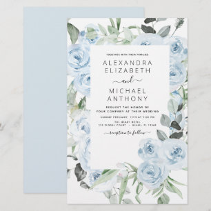 Papier Budget Dusty Blue Floral Mariage