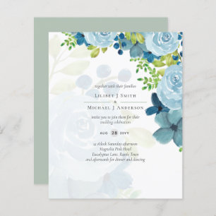 Papier Budget Dusty Blue Floral Mariage