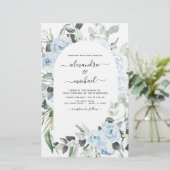 Papier Budget Dusty Blue Floral Mariage (Debout devant)