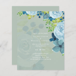 Papier Budget Dusty Blue Floral Mariage