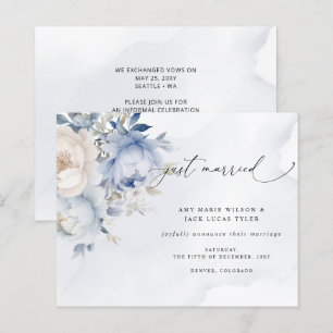Papier Budget Dusty Blue Floral Mariage Faire-part
