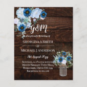 Papier BUDGET Dusty Blue Floral Mariage Invitation (Devant)
