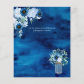 Papier BUDGET Dusty Blue Floral Mariage Invitation (Dos)