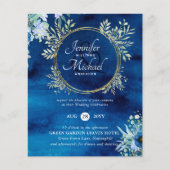 Papier BUDGET Dusty Blue Floral Mariage Invitation (Devant)