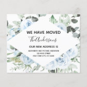 Papier Budget Dusty Blue Floral Moving Faire-part (Devant)