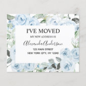 Papier Budget Dusty Blue Floral Moving Faire-part (Devant)