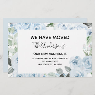 Papier Budget Dusty Blue Floral Moving Faire-part