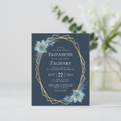 Papier Budget Dusty Blue Floral Navy Mariage d'hiver (Debout devant)