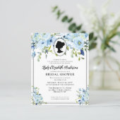 Papier Budget Dusty Blue Floral Regency Fête des mariées (Debout devant)