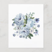 Papier Budget Dusty Blue Floral Sweet 16 Anniversaire Inv (Dos)
