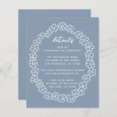 Papier Budget Dusty Blue Floral Wreath Détails du Mariage (Devant / Derrière)