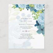 Papier Budget Dusty Blue Flowers Sage Mariage (Devant)