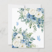 Papier Budget Dusty Blue Flowers Wedding Invitation (Dos)