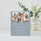 Papier Budget Dusty Blue Le Mariage de Photo Code QR (Debout devant)