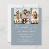 Papier Budget Dusty Blue Le Mariage de Photo Code QR (Devant)